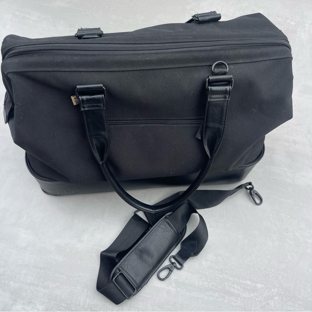 BEIS Black Travel Duffle with Detachable Shoulder Strap